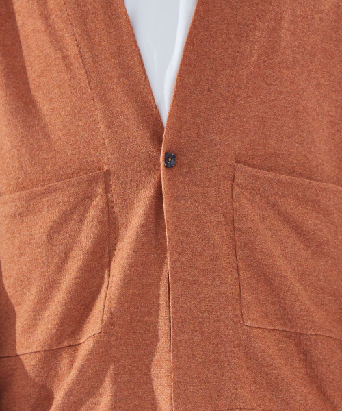 ABAHOUSE（アバハウス）の「ウールセミショールカーディガン（カーディガン/ボレロ・メンズ・ブラック系その他/グレイッシュベージュ/ダークオレンジ・44/46/48）」の16枚目の写真