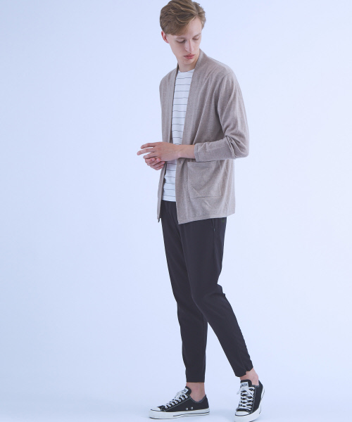 ABAHOUSE（アバハウス）の「ウールセミショールカーディガン（カーディガン/ボレロ・メンズ・ブラック系その他/グレイッシュベージュ/ダークオレンジ・44/46/48）」の7枚目の写真