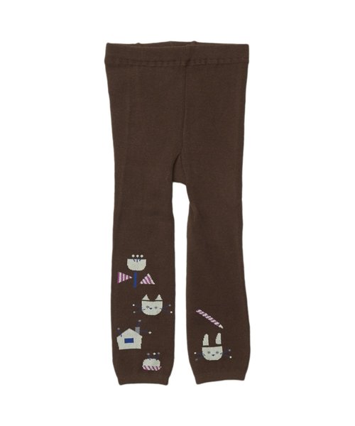 Petit jam（プチジャム）の「マチ針モチーフ丸編みスパッツ 10分丈（レギンス/スパッツ・キッズ・グリーン/レッド/ブラウン・120/80/90/100/110）」の7枚目の写真