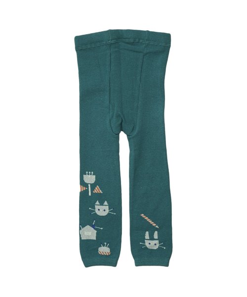 Petit jam（プチジャム）の「マチ針モチーフ丸編みスパッツ 10分丈（レギンス/スパッツ・キッズ・グリーン/レッド/ブラウン・120/80/90/100/110）」の4枚目の写真