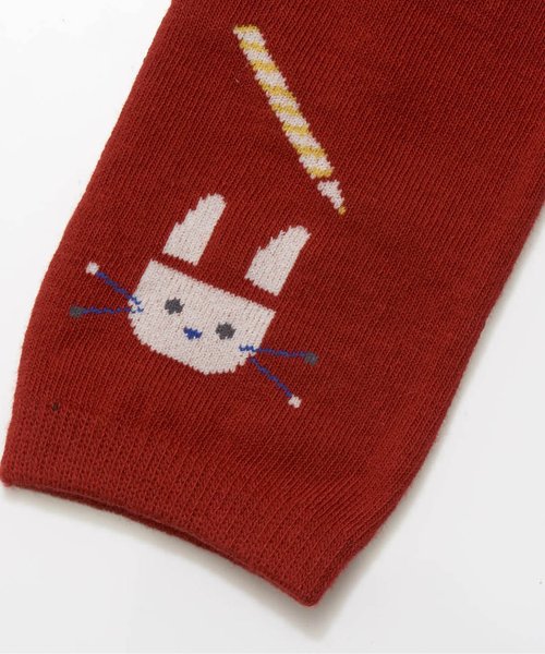 Petit jam（プチジャム）の「マチ針モチーフ丸編みスパッツ 10分丈（レギンス/スパッツ・キッズ・グリーン/レッド/ブラウン・120/80/90/100/110）」の8枚目の写真