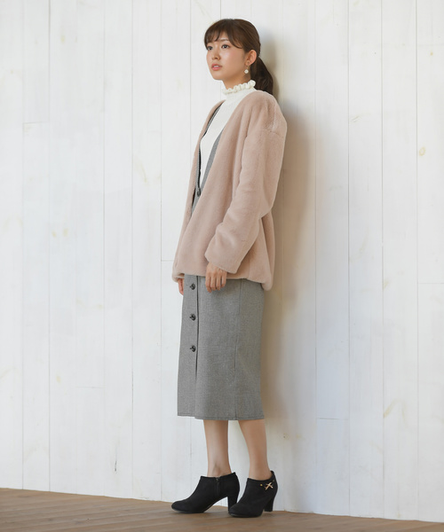 rps（アールピーエス）の「ワイドリブフリルハイネック長袖ニットプルオーバー（ニット/セーター・レディース・チャコールグレー/ブラック/ダークグリーン/オフホワイト/ボルドー/マスタード/杢グレー・M/L）」の11枚目の写真