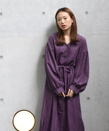 w closet | Vネックウエストドロストワンピース(ワンピース)