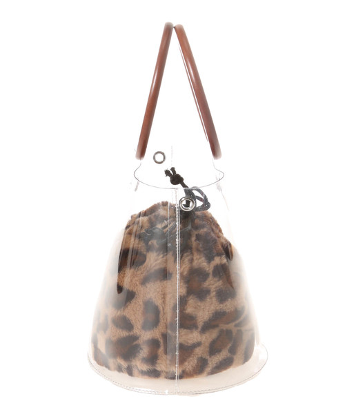 Edit Sheen（エディットシーン）の「別注PVCファー巾着バッグ（ハンドバッグ・レディース・レオパード/ブラック/ベージュ・FREE）」の5枚目の写真