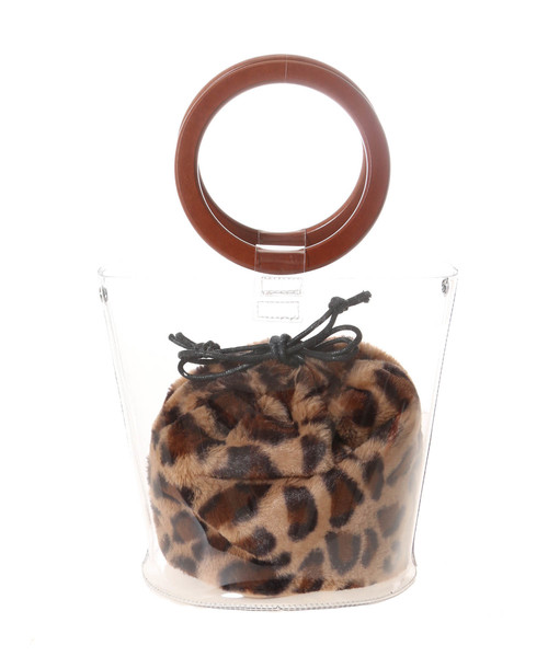 Edit Sheen（エディットシーン）の「別注PVCファー巾着バッグ（ハンドバッグ・レディース・レオパード/ブラック/ベージュ・FREE）」の6枚目の写真