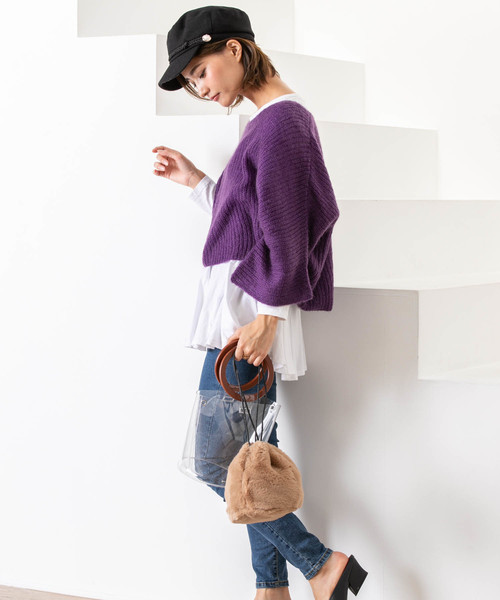 Edit Sheen（エディットシーン）の「別注PVCファー巾着バッグ（ハンドバッグ・レディース・レオパード/ブラック/ベージュ・FREE）」の18枚目の写真