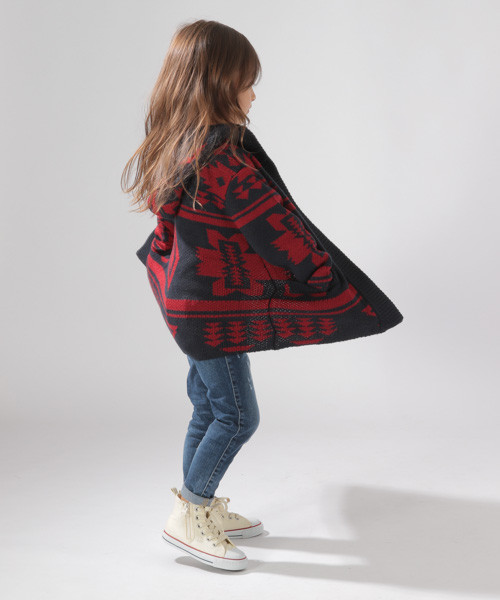 BAYFLOW（ベイフロー）の「[KIDS]ネイティブフードカーディガン（カーディガン/ボレロ・キッズ・ブラック/ベージュ/ネイビー・MEDIUM/X-LARGE）」の10枚目の写真