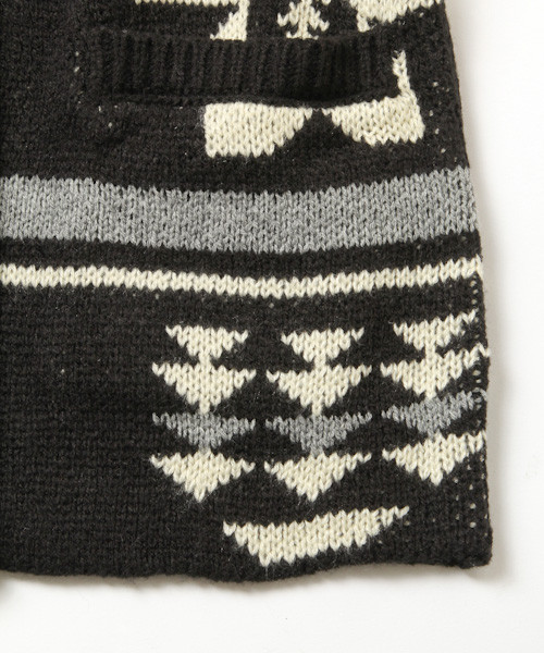 BAYFLOW（ベイフロー）の「[KIDS]ネイティブフードカーディガン（カーディガン/ボレロ・キッズ・ブラック/ベージュ/ネイビー・MEDIUM/X-LARGE）」の6枚目の写真