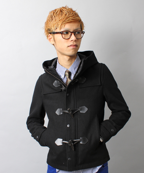 UNION STATION（ユニオンステーション）の「<「smart12月号」115ページ掲載 成宮寛貴さん着用商品> <「Begin 12月号」掲載商品>メルトンショートダッフルコート（ダッフルコート・メンズ・ブラック/グレー/グリーン/ブルー/ネイビー/キャメル/ボルドー・SMALL/MEDIUM/LARGE/LL）」の2枚目の写真