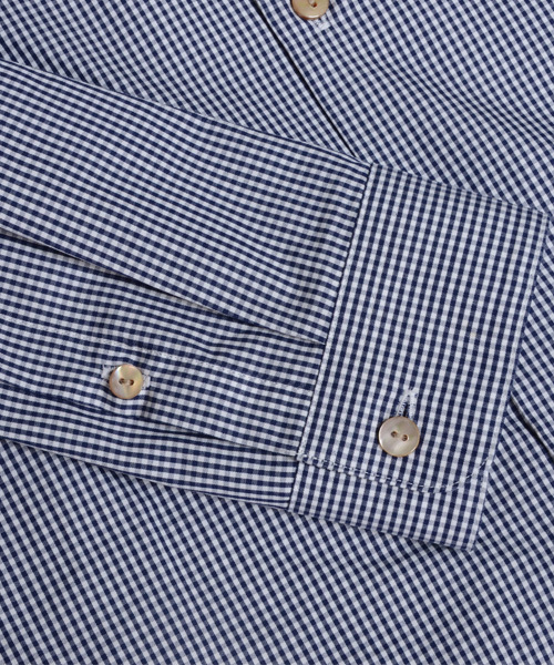 KATHARINE HAMNETT LONDON （キャサリンハムネットロンドン）の「HIGHCOUNT PATTERN / ハイカウントパターンシャツ（シャツ/ブラウス・メンズ・ホワイト/ブルー/チェック・SMALL/MEDIUM/AL/LARGE）」の7枚目の写真