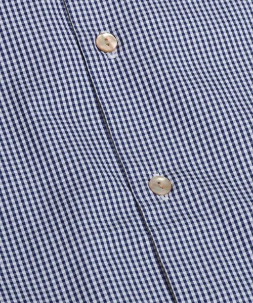 KATHARINE HAMNETT LONDON （キャサリンハムネットロンドン）の「HIGHCOUNT PATTERN / ハイカウントパターンシャツ（シャツ/ブラウス・メンズ・ホワイト/ブルー/チェック・SMALL/MEDIUM/AL/LARGE）」の9枚目の写真