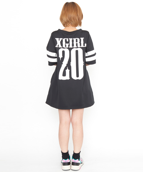 X-girl（エックスガール）の「NUMBERING DRESS（ワンピース・レディース・ホワイト/ブラック/ブルー・1/2）」の6枚目の写真