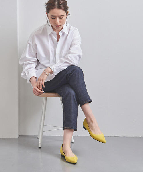 UNITED ARROWS（ユナイテッドアローズ）の「UBCB ポインテッド ソフト フラットパンプス（パンプス・レディース・イエロー/ダークグレー/ダークブラウン・38/37h/36h/35/36/35h/37）」の3枚目の写真