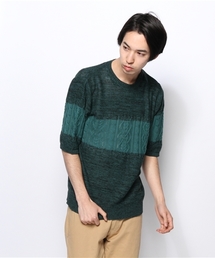 WEGO | WEGO/ケーブルブロック5分袖ニット(ニット/セーター)