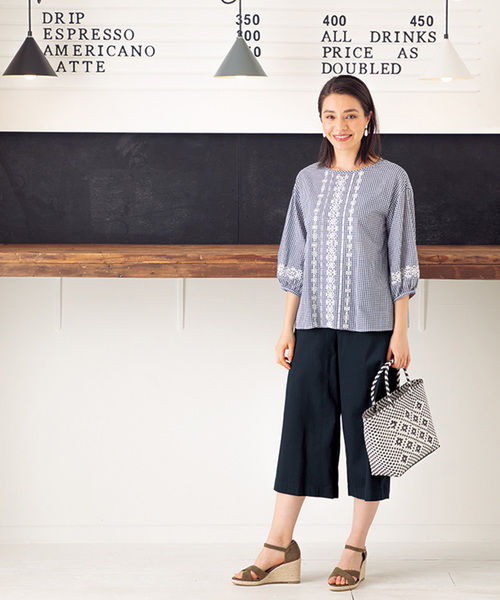 Petit Honfleur（プチオンフルール）の「メルカドトートバッグ（トートバッグ・レディース・ブラック/ブルー・フリー）」の13枚目の写真