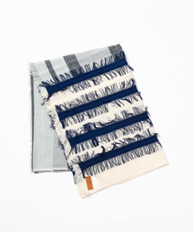 【MELT】コットンシルクフリンジストライプストール