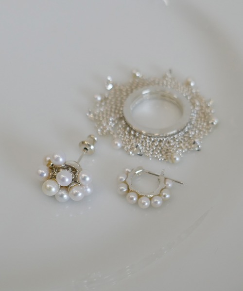 SILVER925パールブーケピアス/レディース/メンズ/ギフト（ピアス（片耳