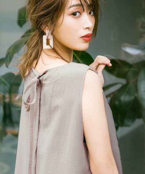 セール】［近藤千尋さんコラボ］3wayリボン付きリネンタッチ