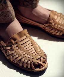 レザーメッシュサンダル