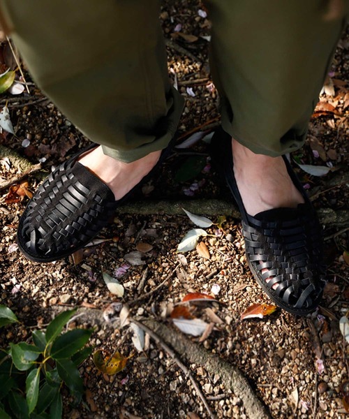 antiqua（アンティカ）の「レザーメッシュサンダル（サンダル・メンズ・ブラック/ベージュ/ベージュ系その他・M/L）」の6枚目の写真