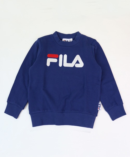 FILA(フィラ)の「FILA/フィラ 裏毛ロゴトレーナー(スウェット・キッズ・ブラック/杢グレー/ピンク/オフホワイト/ネイビー/ベージュ・90cm/110cm/100cm/120cm/130cm/140cm/150cm/160cm)」の6枚目の写真