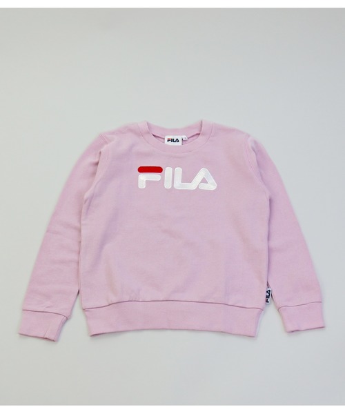 FILA(フィラ)の「FILA/フィラ 裏毛ロゴトレーナー(スウェット・キッズ・ブラック/杢グレー/ピンク/オフホワイト/ネイビー/ベージュ・90cm/110cm/100cm/120cm/130cm/140cm/150cm/160cm)」の2枚目の写真
