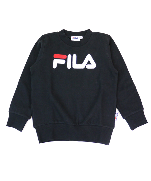 FILA(フィラ)の「FILA/フィラ 裏毛ロゴトレーナー(スウェット・キッズ・ブラック/杢グレー/ピンク/オフホワイト/ネイビー/ベージュ・90cm/110cm/100cm/120cm/130cm/140cm/150cm/160cm)」の4枚目の写真