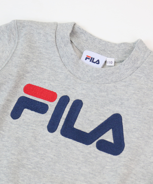 FILA(フィラ)の「FILA/フィラ 裏毛ロゴトレーナー(スウェット・キッズ・ブラック/杢グレー/ピンク/オフホワイト/ネイビー/ベージュ・90cm/110cm/100cm/120cm/130cm/140cm/150cm/160cm)」の7枚目の写真