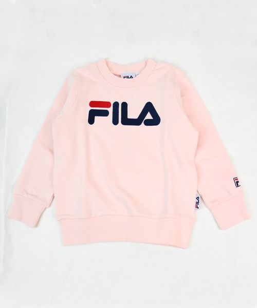 FILA(フィラ)の「FILA/フィラ 裏毛ロゴトレーナー(スウェット・キッズ・ブラック/杢グレー/ピンク/オフホワイト/ネイビー/ベージュ・90cm/110cm/100cm/120cm/130cm/140cm/150cm/160cm)」の15枚目の写真