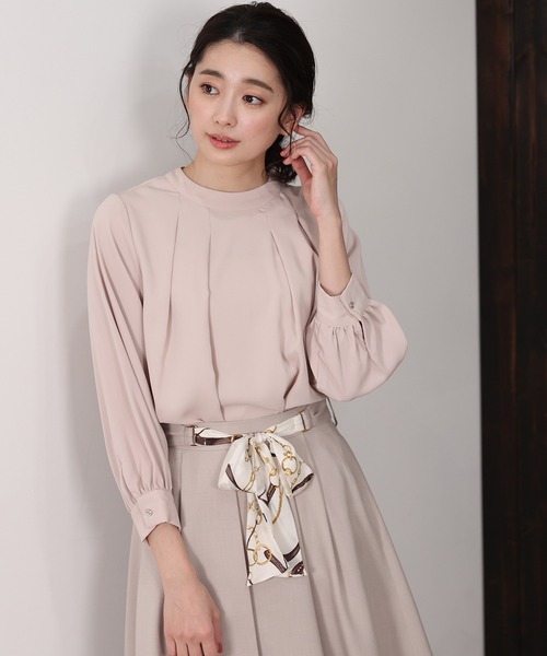 TRUDEA(トルディア)の「ハイネック バックジップブラウス(シャツ/ブラウス・レディース・ホワイト/ベージュ/モカ/グリーン/ネイビー/ピンク/キャメル/ワイン/ダークグリーン/ブラウン/ライトグレー/ピンクベージュ/アイボリー/ラベンダー・MEDIUM/LARGE)」の13枚目の写真