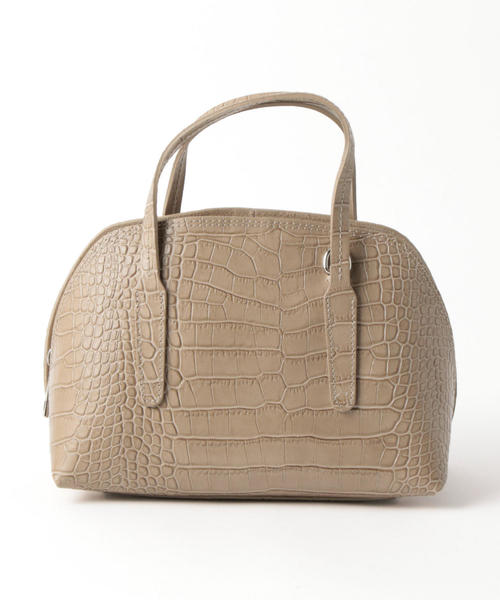 green label relaxing（グリーンレーベルリラクシング）の「MARCO BIANCHINI CS ラウンドボストンバッグS 2（ショルダーバッグ・レディース・グレー/ベージュ・FREE）」の5枚目の写真