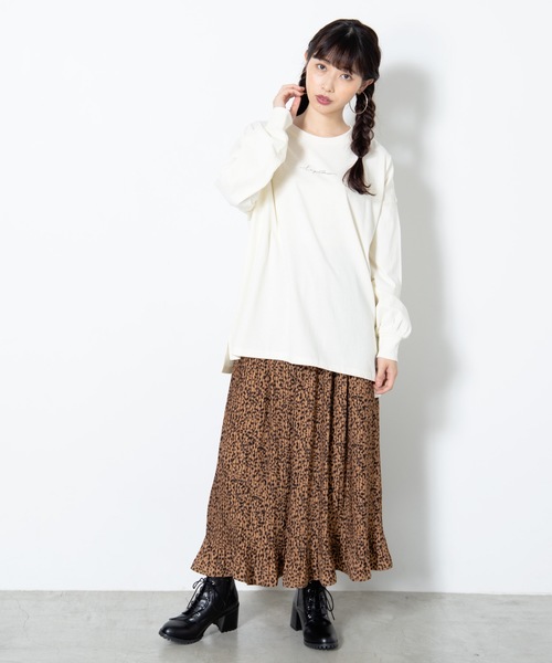 WEGO（ウィゴー）の「WEGO/アソートプリントロンT（Tシャツ/カットソー・レディース・アイボリー/ダークオレンジ/スミクロ/ベージュ・FREE）」の5枚目の写真