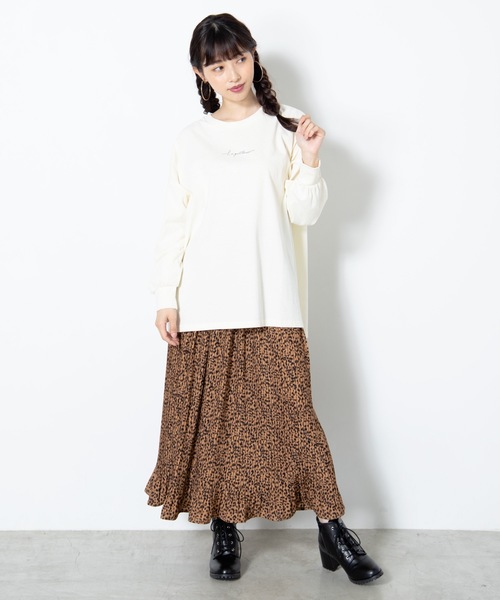 WEGO（ウィゴー）の「WEGO/アソートプリントロンT（Tシャツ/カットソー・レディース・アイボリー/ダークオレンジ/スミクロ/ベージュ・FREE）」の7枚目の写真