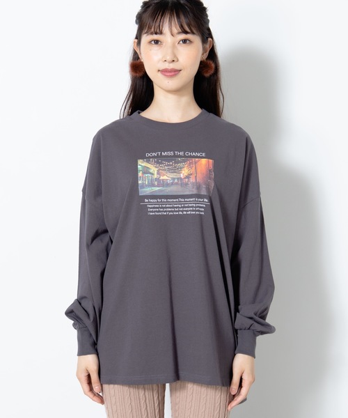 WEGO（ウィゴー）の「WEGO/アソートプリントロンT（Tシャツ/カットソー・レディース・アイボリー/ダークオレンジ/スミクロ/ベージュ・FREE）」の15枚目の写真