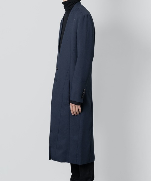 ato（アトウ）の「COLLARLESS COAT（チェスターコート・メンズ・ネイビー/ブラック・44/46/48）」の12枚目の写真