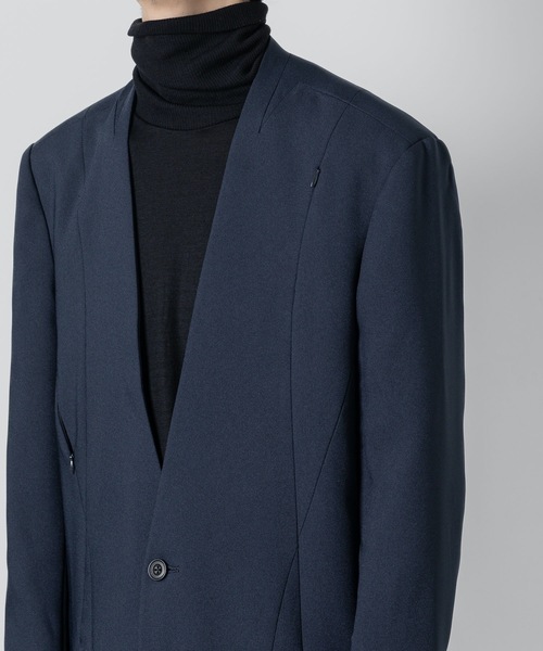 ato（アトウ）の「COLLARLESS COAT（チェスターコート・メンズ・ネイビー/ブラック・44/46/48）」の14枚目の写真