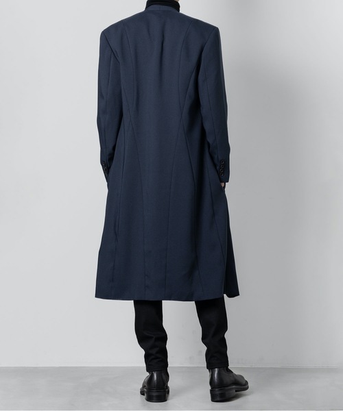 ato（アトウ）の「COLLARLESS COAT（チェスターコート・メンズ・ネイビー/ブラック・44/46/48）」の19枚目の写真