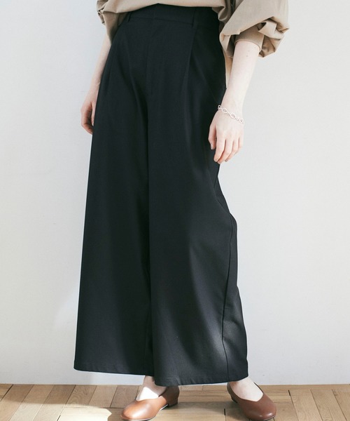 earth music&ecology（アースミュージックアンドエコロジー）の「ラクラクワイドパンツ ＊（その他パンツ・レディース・ブラック/ベージュ/その他9/その他12/ブラック系その他3/ベージュ系その他4・M/L）」の2枚目の写真