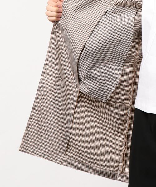 STYLEBLOCK（スタイルブロック）の「チェック柄ビッグシルエットステンカラーコート（ステンカラーコート・メンズ・ホワイト/ベージュ/ブラウン系その他/ブラウン系その他2・LL/M/L）」の7枚目の写真