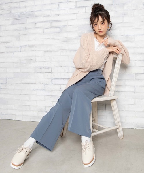 WEGO（ウィゴー）の「WEGO/カラーセンタープレスパンツ（スラックス・レディース・ブラック/グリーン/レッド/グリーン系その他/ブラウン/ナチュラル/サックスブルー/ライトピンク・MEDIUM/SMALL）」の21枚目の写真