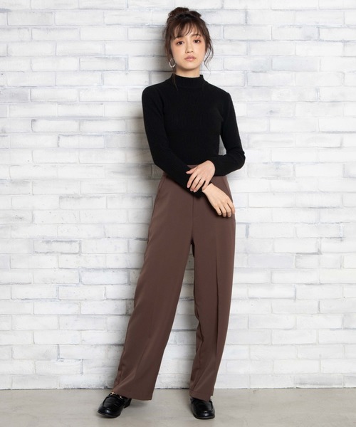 WEGO（ウィゴー）の「WEGO/カラーセンタープレスパンツ（スラックス・レディース・ブラック/グリーン/レッド/グリーン系その他/ブラウン/ナチュラル/サックスブルー/ライトピンク・MEDIUM/SMALL）」の9枚目の写真