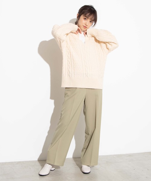 WEGO（ウィゴー）の「WEGO/カラーセンタープレスパンツ（スラックス・レディース・ブラック/グリーン/レッド/グリーン系その他/ブラウン/ナチュラル/サックスブルー/ライトピンク・MEDIUM/SMALL）」の15枚目の写真