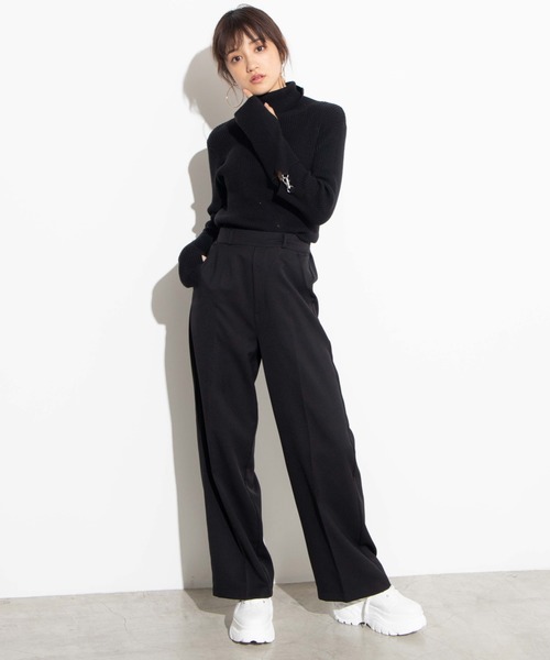 WEGO（ウィゴー）の「WEGO/カラーセンタープレスパンツ（スラックス・レディース・ブラック/グリーン/レッド/グリーン系その他/ブラウン/ナチュラル/サックスブルー/ライトピンク・MEDIUM/SMALL）」の17枚目の写真