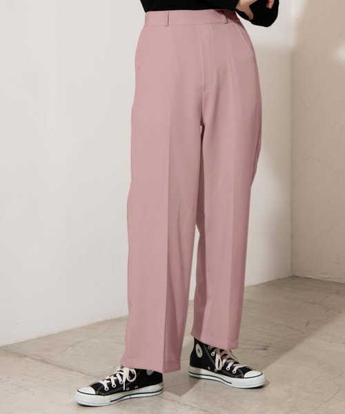 WEGO（ウィゴー）の「WEGO/カラーセンタープレスパンツ（スラックス・レディース・ブラック/グリーン/レッド/グリーン系その他/ブラウン/ナチュラル/サックスブルー/ライトピンク・MEDIUM/SMALL）」の14枚目の写真