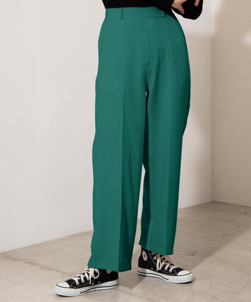 WEGO（ウィゴー）の「WEGO/カラーセンタープレスパンツ（スラックス・レディース・ブラック/グリーン/レッド/グリーン系その他/ブラウン/ナチュラル/サックスブルー/ライトピンク・MEDIUM/SMALL）」の20枚目の写真