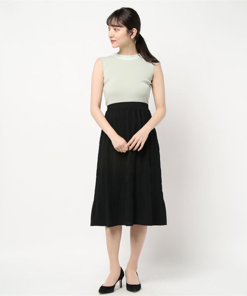 Bleu ランバンオンブルー のファッション En En プリーツコンビニットワンピース ワンピース Lanvin En オープンセール激安大特価