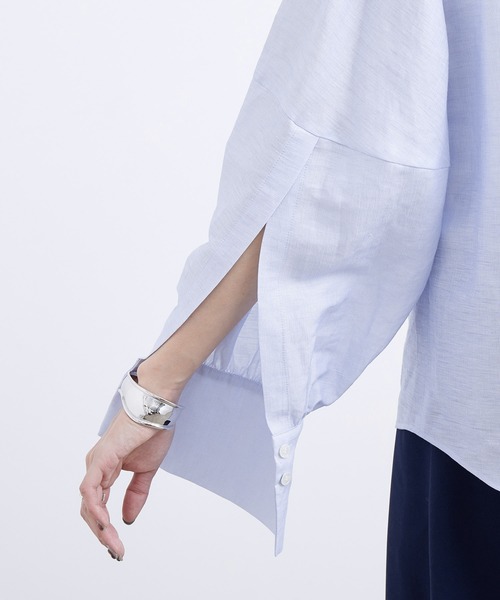 ADAM ET ROPE'（アダムエロペ）の「バルーンスリーブブラウス（シャツ/ブラウス・レディース・ホワイト/サックスブルー/ブルー/ライトグリーン・FREE）」の6枚目の写真