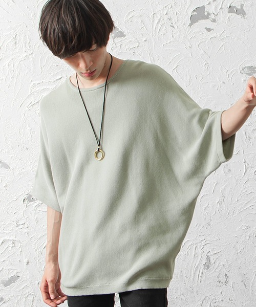 MinoriTY（マイノリティ）の「サマーニット 夏服 半袖/5分袖 クルーネック ドルマンスリーブ セーター（ニット/セーター・メンズ・ブラック/ベージュ/グレー系その他/ブルー/アイボリー/ブルーグレー/ダークブルー/ボルドー/チャコール・M/L/S）」の5枚目の写真