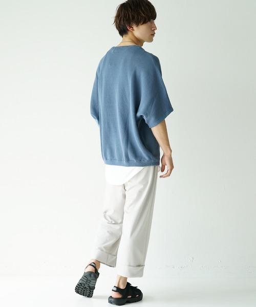 MinoriTY（マイノリティ）の「サマーニット 夏服 半袖/5分袖 クルーネック ドルマンスリーブ セーター（ニット/セーター・メンズ・ブラック/ベージュ/グレー系その他/ブルー/アイボリー/ブルーグレー/ダークブルー/ボルドー/チャコール・M/L/S）」の13枚目の写真