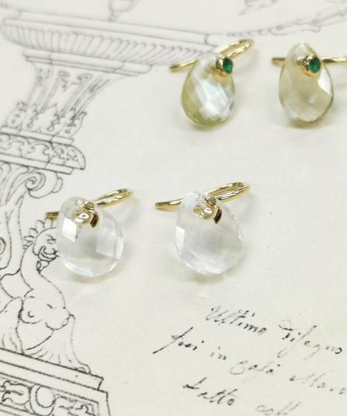 sowi（ソーイ）の「【K10YG】デュー クォーツ マザーオブパール ピアス  